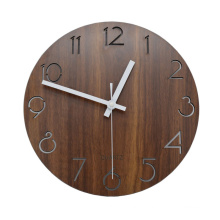 12 Inch Walnut Color Wooden Wall Clock Wood Clock for Decoration